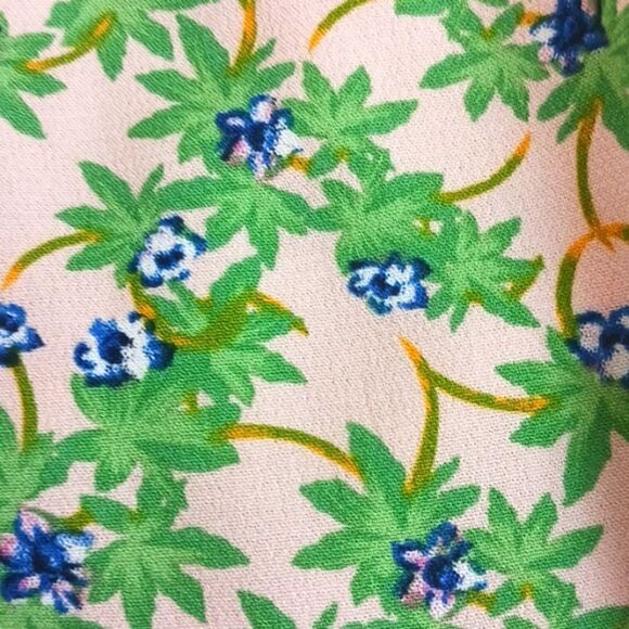 Chelsea & Violet pink/green tropical ruffle sleeve crop top/blouse size XL - Picture 2 of 9